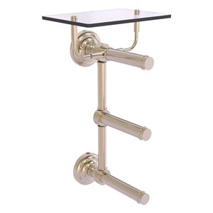 Allied Brass Que New Wall Mount Double Post Toilet Paper Holder in Antique Pewter Finish