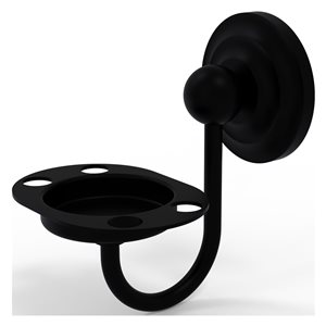 Allied Brass Que New Matte Black Brass Tumbler and Toothbrush Holder