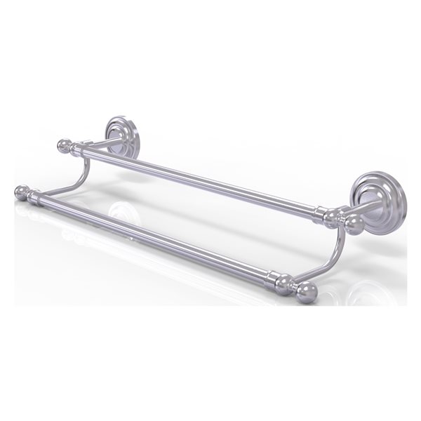 Allied Brass Que New 24-in Satin Chrome Wall Mounted Double Towel Bar