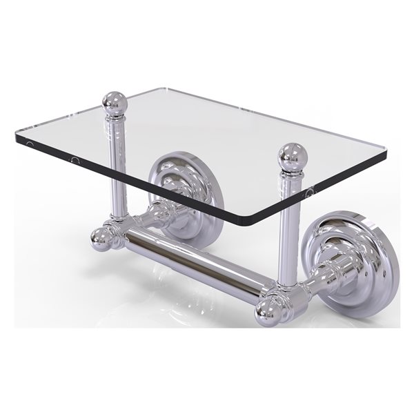 Allied Brass Que New Polished Chrome Finish Wall Mount Double Post Toilet Paper Holder