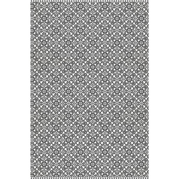 Hogar Studio Pablo 39-in x 59-in Black Rectangular Vinyl Living Room Mat