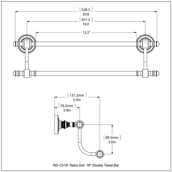 Allied Brass Retro Dot Oil Rubbed Bronze 18-in Double Towel Bar