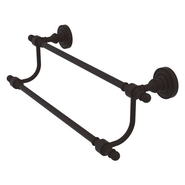Allied Brass Retro Dot Oil Rubbed Bronze 18-in Double Towel Bar