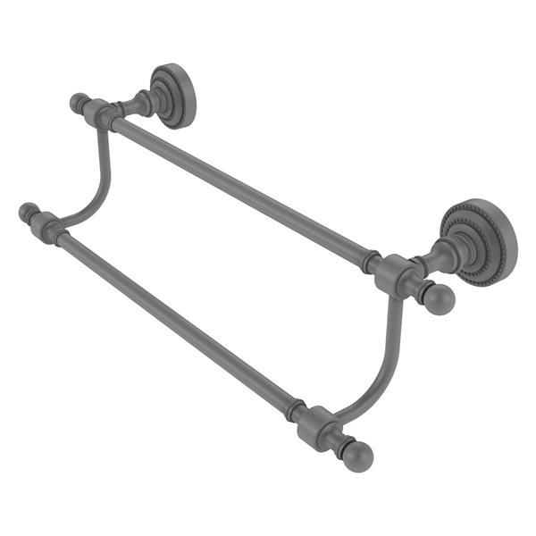 Allied Brass Retro Dot Matte Grey 36-in Double Towel Bar