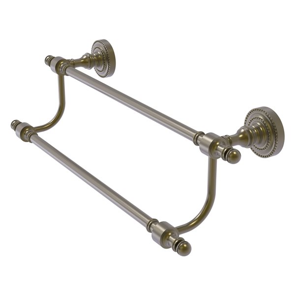 Allied Brass Retro Dot Antique Brass 24-in Double Towel Bar | RONA