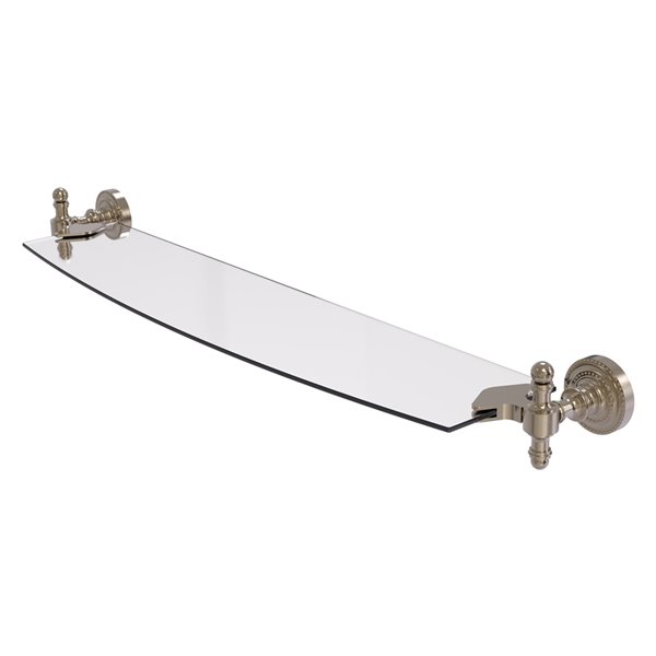 Allied Brass Retro Dot Antique Pewter 24-in Glass Shelf