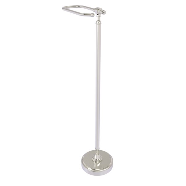 Allied Brass Retro Dot Satin Nickel Freestanding Toilet Tissue Holder