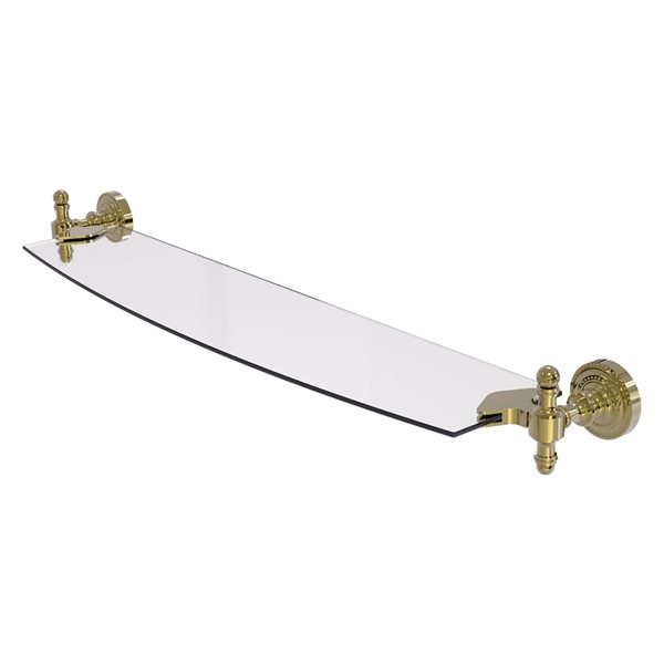 Allied Brass Retro Dot Unlacquered Brass 24-in Glass Shelf