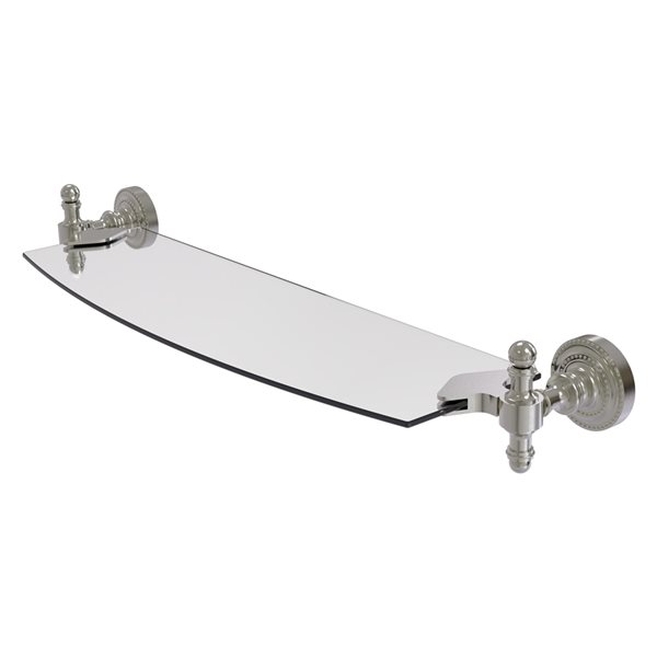 Allied Brass Retro Dot Satin Nickel 18-in Glass Shelf