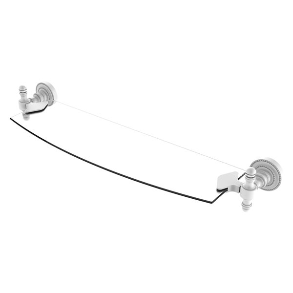 Allied Brass Retro Dot Matte White 18-in Glass Shelf