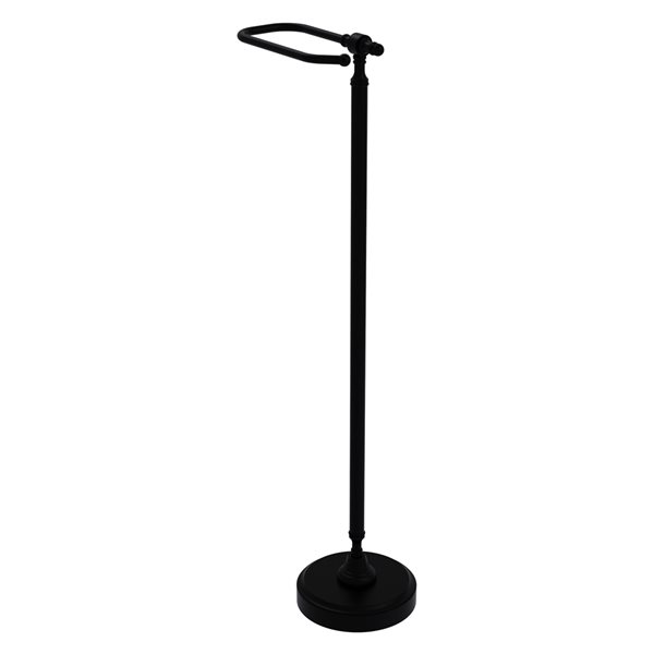Allied Brass Retro Dot Matte Black Freestanding Toilet Tissue Holder