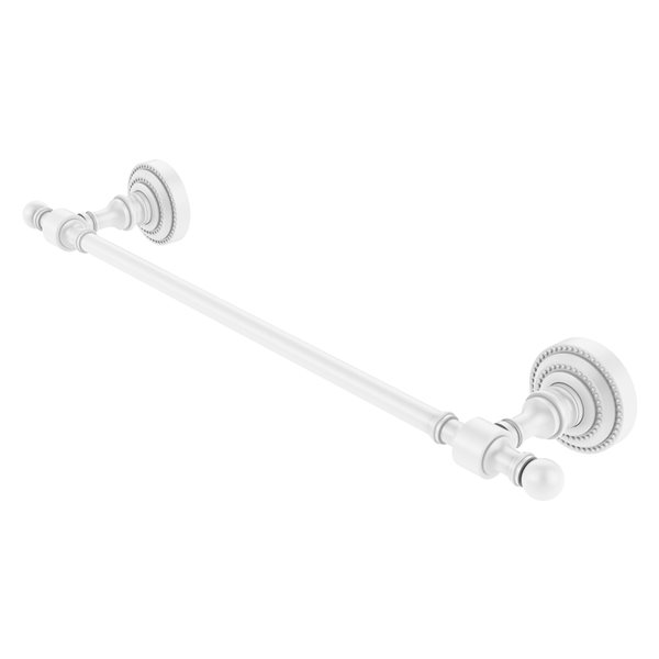 Allied Brass Retro Dot Matte White 24-in Towel Bar