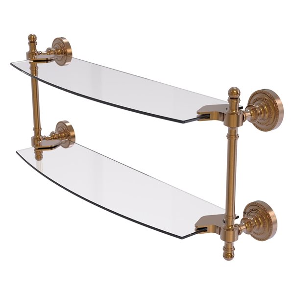 Allied Brass Retro Dot Brushed Bronze 18-in Two Tiered Glass Shelf