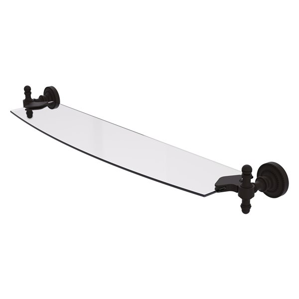 Allied Brass Retro Dot Oil Rubbed Bronze 24-in Glass Shelf
