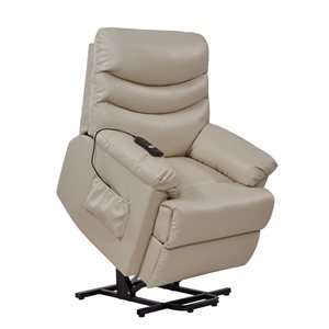 Prolounger Off-White Almond Power Recline and Lift Chair
