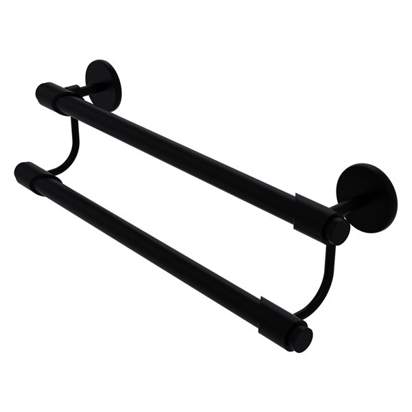 Allied Brass Tribecca Matte Black 36-in Double Towel Bar