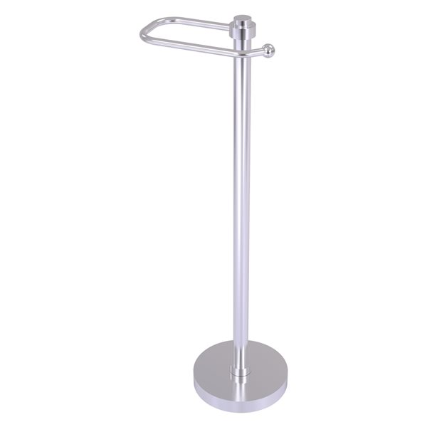 Allied Brass Satin Chrome 1-Roll Freestanding Brass Toilet Paper Holder