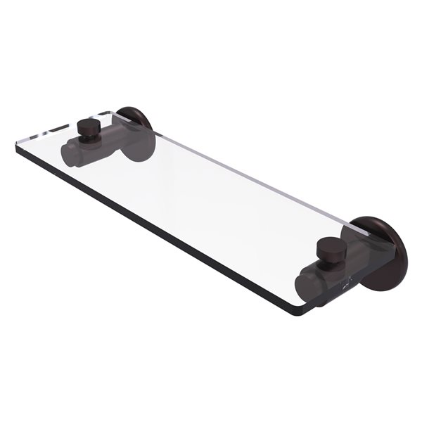Allied Brass Tribecca Antique Bronze 16-in Glass Bathroom Shelf