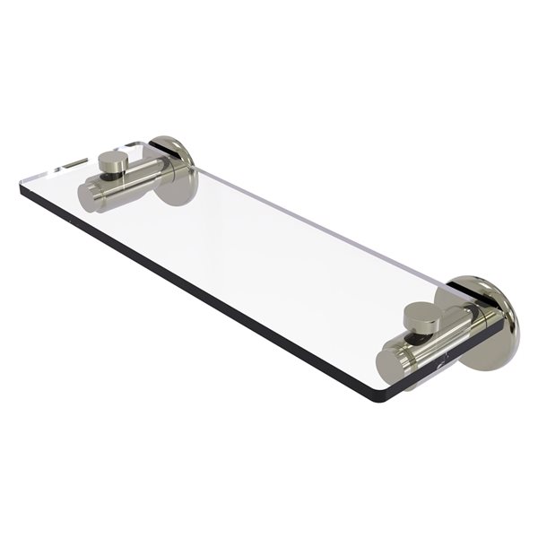 Allied Brass Tribecca Polished Nickel 16-in Glass Bathroom Shelf