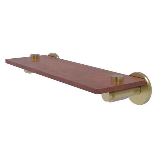 Allied Brass Tribecca Satin Brass 16-in Wood Bathroom Shelf
