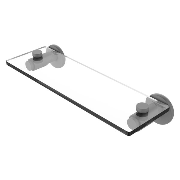 Allied Brass Tribecca Matte Grey 22-in Glass Bathroom Shelf