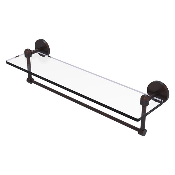 Allied Brass Tango Venetian Bronze Glass Wall Mount Bathroom Shelf with Towel Bar