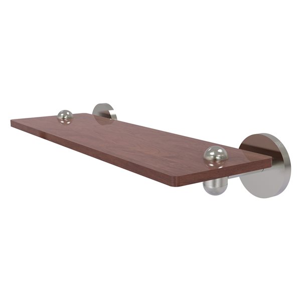 Allied Brass Tango Satin Nickel Wall Mount Wood Bathroom Shelf