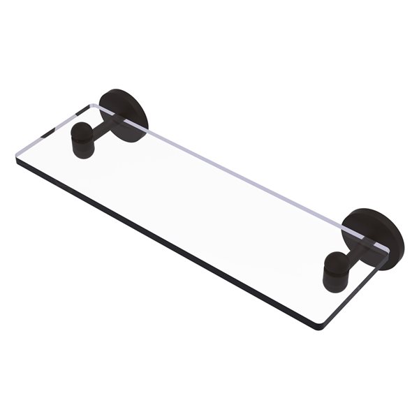 Allied Brass Tango Oil-Rubbed Bronze Wall Mount Glass Bathroom Shelf with Bevelled Edges