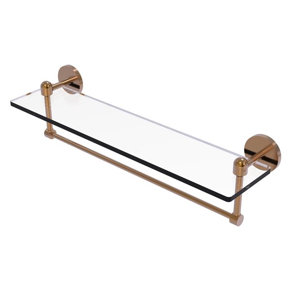 Allied Brass Tango Brushed Bronze Glass Wall Mount Bathroom Shelf with Towel Bar