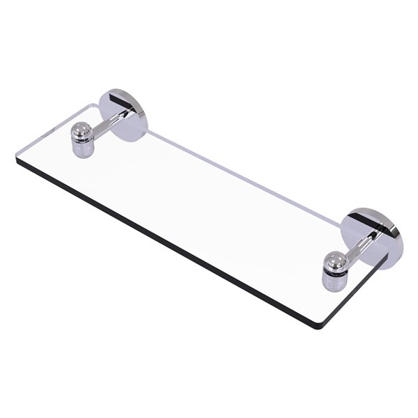 Allied Brass Tango Polished Chrome Wall Mount Glass Bathroom Shelf with Bevelled Edges