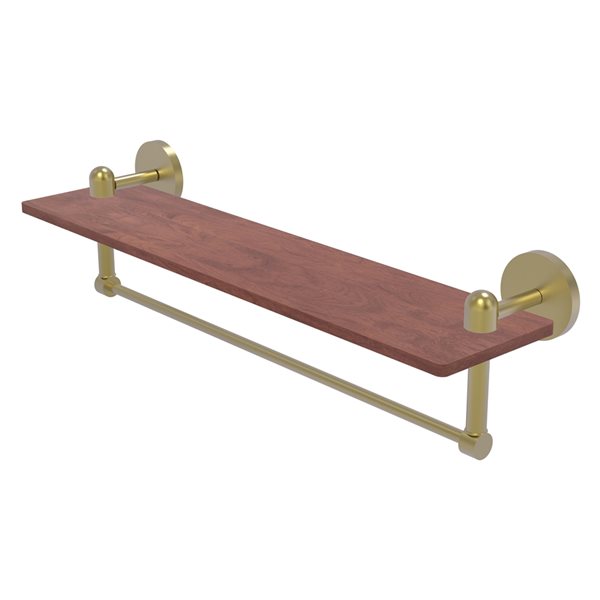 Allied Brass Tango Satin Brass Wood Wall Mount Bathroom Shelf with