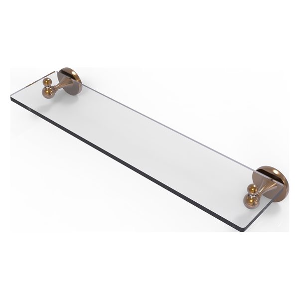 Allied Brass Shadwell Brushed Bronze Glass Wall Mount Bathroom Shelf with Bevelled Edges