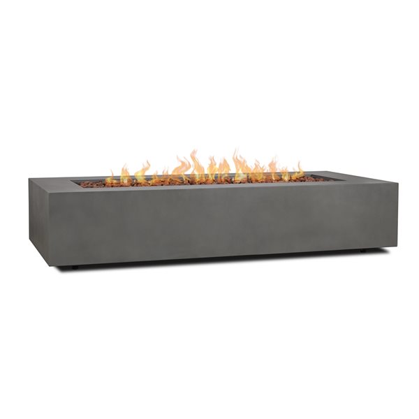 Real Flame Aegean 70-in Rectangle Weathered Slate Outdoor Propane Fire Table