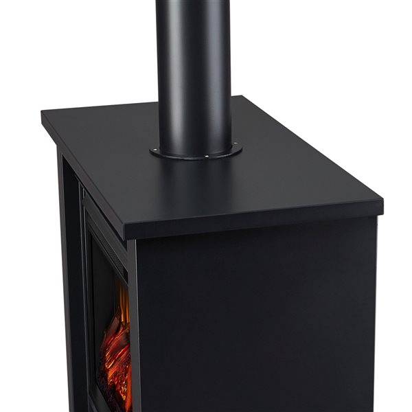 Real Flame Hollis 32-in Black  Infrared Electric Fireplace