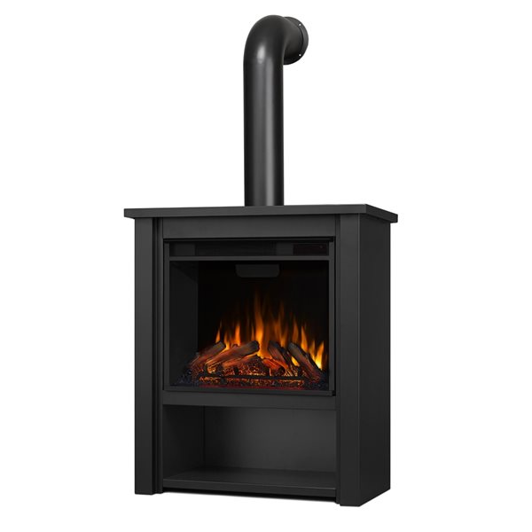 Real Flame Hollis 32-in Black  Infrared Electric Fireplace