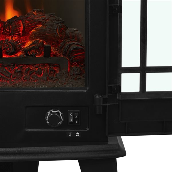 Real Flame Foster 25-in Black Electric Fireplace