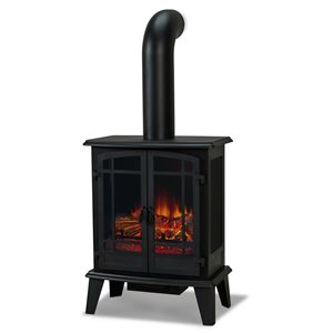 Real Flame Foster 25-in Black Electric Fireplace