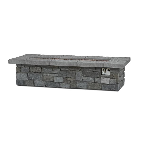 Foyer Extérieur au Propane Rectangulaire de 66 po Sedona en Gris par Real Flame