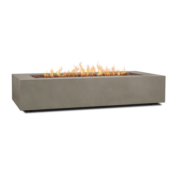 Real Flame Aegean 70-in Rectangle Mist Grey Outdoor Propane Fire Table