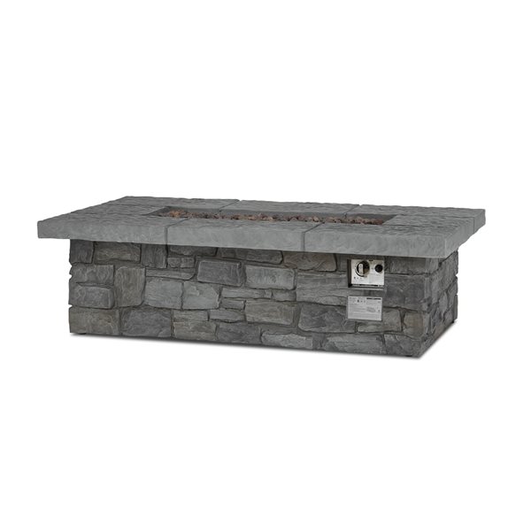 Foyer Extérieur au Propane Rectangulaire de 52 po Sedona en Gris par Real Flame