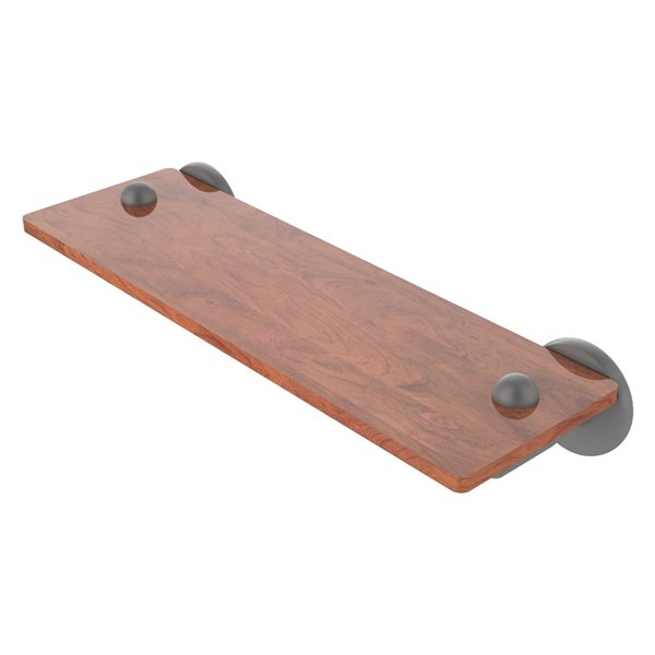 Allied Brass Soho 16-in Matte Grey 1-Tier Wood Wall Mount Bathroom Shelf