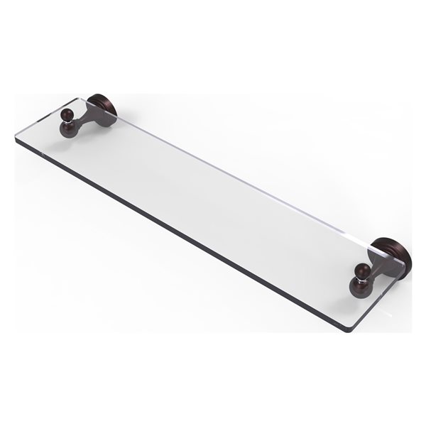 Allied Brass Sag Harbor 22-in Antique Bronze 1-Tier Glass Wall Mount Vanity Shelf