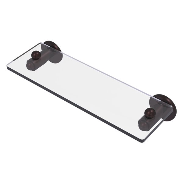 Allied Brass Soho 16-in Antique Bronze 1-Tier Glass Wall Mount Bathroom Shelf