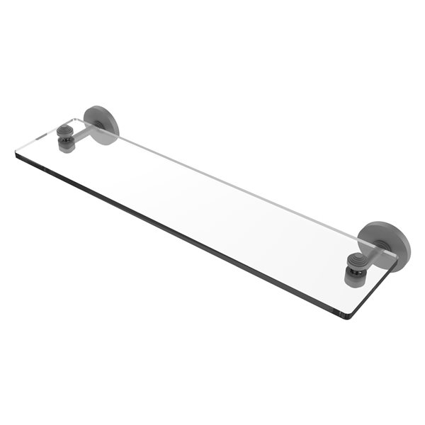 Allied Brass Southbeach 22-in Matte Grey Glass Wall Mount Bathroom Shelf