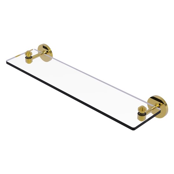 Allied Brass Southbeach 22-in Polished Brass Glass Wall Mount Bathroom Shelf
