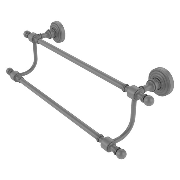 Allied Brass Retro Wave 18-in Double Matte Grey Wall Mount Double Towel Bar