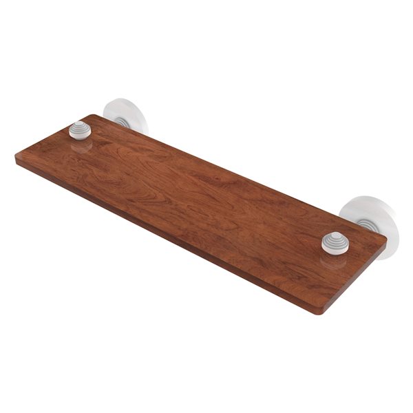 Allied Brass Southbeach 16-in Matte White 1-Tier Wood Wall Mount Bathroom Shelf