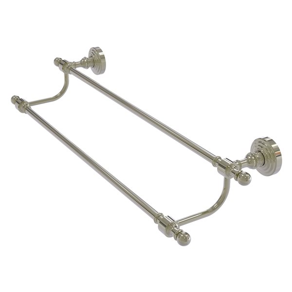 Allied Brass Retro Wave 30-in Double Polished Nickel Wall Mount Double Towel Bar