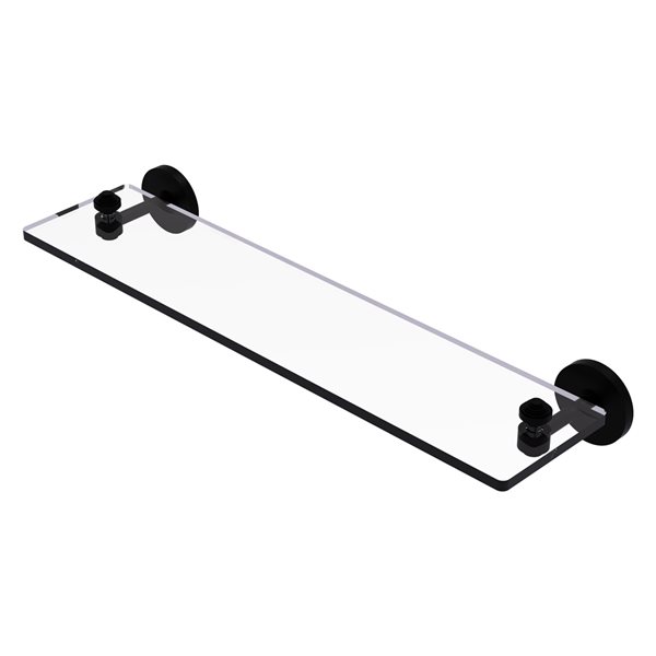 Allied Brass Southbeach 22-in Matte Black Glass Wall Mount Bathroom Shelf