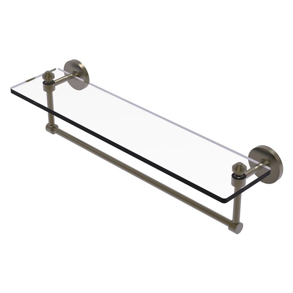 Allied Brass Southbeach 22-in Antique Brass 1-Tier Glass Wall Mount Bathroom Shelf